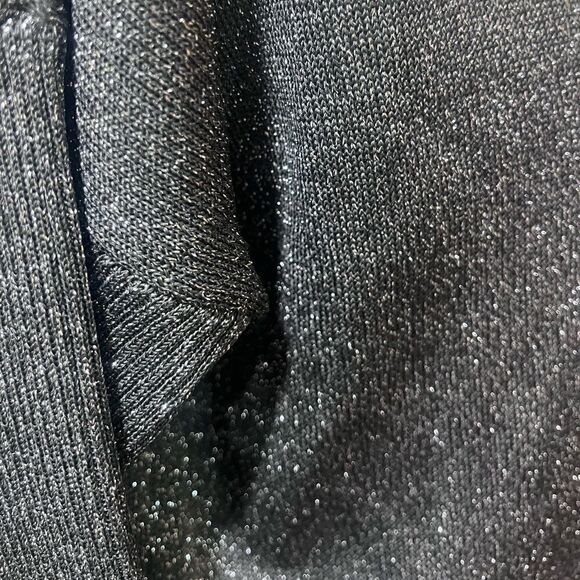 LUISA SPAGNOLI SHIMMER METALLIC SILVER BLOUSON DROP WAIST LONG SLEEVE STRETCH CO - Picture 7 of 13